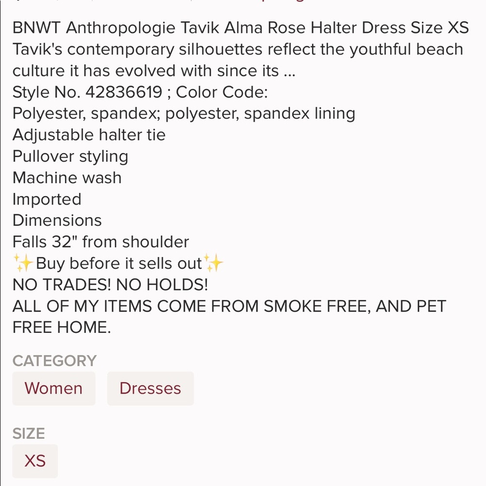 Anthropologie Halter Dress - Picture 8 of 8